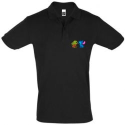 Мужское поло Baby Yoda And Stitch - PrintSalon