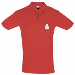 Мужское поло Cat and Christmas Lights - PrintSalon