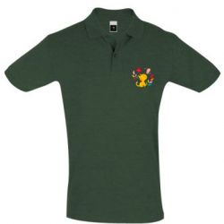 Мужское поло Cat, Flowers and Butterfly - PrintSalon