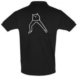 Мужское поло Cat in pants - PrintSalon