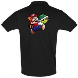 Мужское поло Cute Mario with turtle - PrintSalon