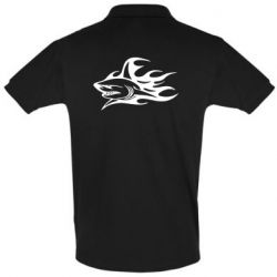 Мужское поло Flaming shark - PrintSalon