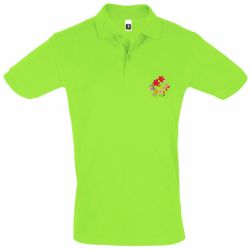 Мужское поло Flowers and Butterflies - PrintSalon