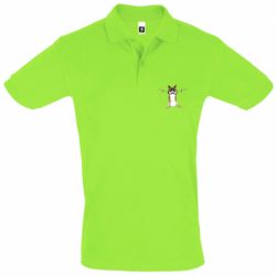 Мужское поло Grumpy Cat On The Rope