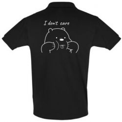 Мужское поло I don't care white - PrintSalon