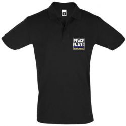 Мужская футболка поло PEACE LOVE UKRAINE - PrintSalon