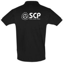 Чоловіче поло SCP logo text - PrintSalon
