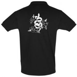 Мужское поло Snake with flowers - PrintSalon