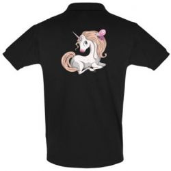 Мужское поло Unicorn with bow tie - PrintSalon