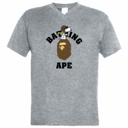 Мужская футболка  с V-образным вырезом A bathing ape peanuts - PrintSalon