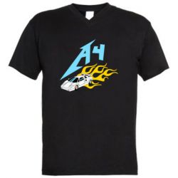 Мужская футболка  с V-образным вырезом A4 Lamba And Fire - PrintSalon