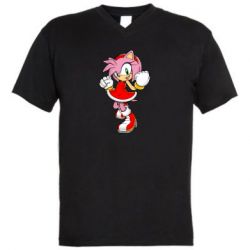 Чоловіча футболка з V-подібним вирізом Amy Rose with smile - PrintSalon