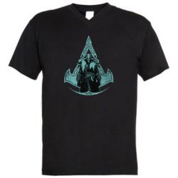 Мужская футболка  с V-образным вырезом Assassin's Creed Valhalla Art - PrintSalon