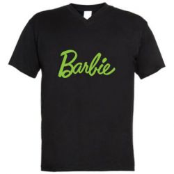 Мужская футболка  с V-образным вырезом Барби Лого - PrintSalon