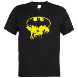 Мужская футболка  с V-образным вырезом Batman Paint - PrintSalon