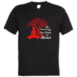 Мужская футболка  с V-образным вырезом Be Energy - To Attrack - PrintSalon