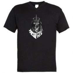 Мужская футболка  с V-образным вырезом Bear King - PrintSalon