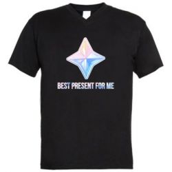 Мужская футболка  с V-образным вырезом Best present for me - PrintSalon