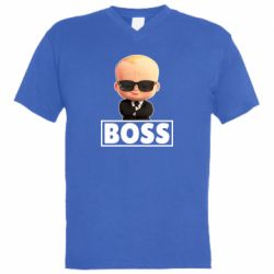 Мужская футболка  с V-образным вырезом Boss Baby - PrintSalon