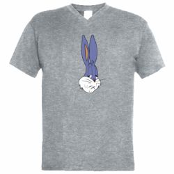 Мужская футболка  с V-образным вырезом Bugs Bunny Meme Face - PrintSalon