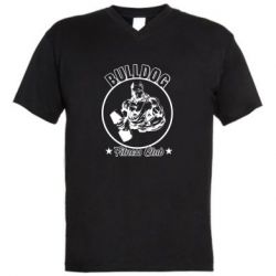 Мужская футболка  с V-образным вырезом Bulldog Fitness Club - PrintSalon