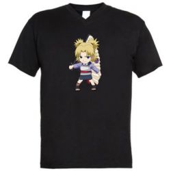 Мужская футболка  с V-образным вырезом Chibi Nara Temari - PrintSalon