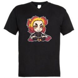 Мужская футболка  с V-образным вырезом Chibi Senjuro Rengoku - PrintSalon
