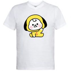Мужская футболка  с V-образным вырезом Chimmy BT21 - PrintSalon