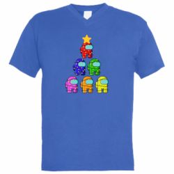 Чоловіча футболка з V-подібним вирізом Christmas Tree Among Us - PrintSalon