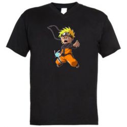 Мужская футболка  с V-образным вырезом Crazy Naruto - PrintSalon