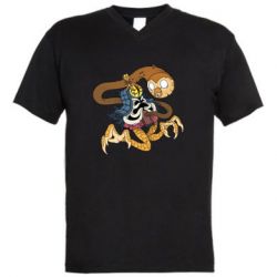 Мужская футболка  с V-образным вырезом Creepy Hooty - PrintSalon