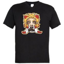 Чоловіча футболка з V-подібним вирізом Cute Senjuro Rengoku - PrintSalon
