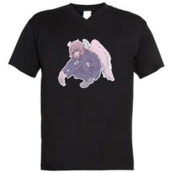 Мужская футболка  с V-образным вырезом Демон Ангела - PrintSalon