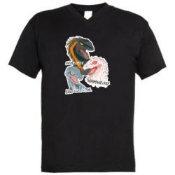 Мужская футболка  с V-образным вырезом Динозавры. Мир Юрского периода - PrintSalon