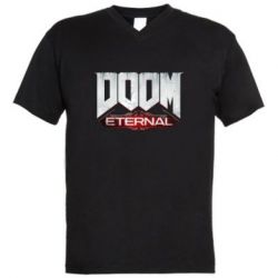 Чоловіча футболка з V-подібним вирізом Doom Eternal logo - PrintSalon