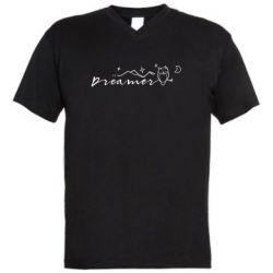 Мужская футболка  с V-образным вырезом Dreamer  owl - PrintSalon