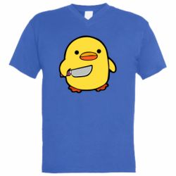 Чоловіча футболка з V-подібним вирізом Duckling With A Knife - PrintSalon