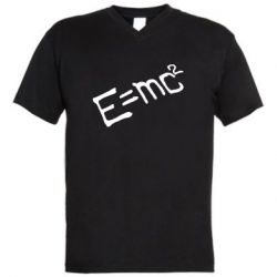 Мужская футболка  с V-образным вырезом E=mc2 - PrintSalon