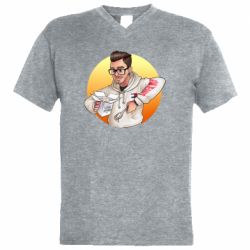 Мужская футболка  с V-образным вырезом Эдисон: Мамина Перловка - PrintSalon