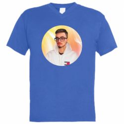 Мужская футболка  с V-образным вырезом Edison Portrait - PrintSalon