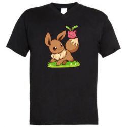 Мужская футболка  с V-образным вырезом Eevee with Hoppip