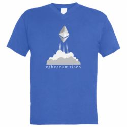 Мужская футболка  с V-образным вырезом Ethereum Rises - PrintSalon