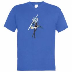 Мужская футболка  с V-образным вырезом Eula Genshin Impact - PrintSalon