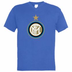 Мужская футболка  с V-образным вырезом FC Inter Logo - PrintSalon