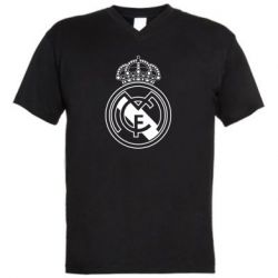 Мужская футболка  с V-образным вырезом FC Real Madrid - PrintSalon