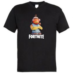 Мужская футболка  с V-образным вырезом Fishstick Fortnite-PrintSalon Мужская футболка  с V-образным вырезом Fishstick Fortnite