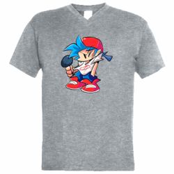 Мужская футболка  с V-образным вырезом FNF Rapper Boy - PrintSalon