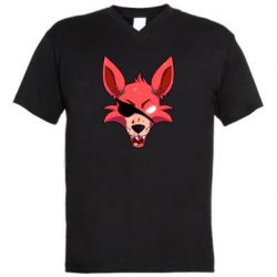 Мужская футболка с V-образным вырезом Foxy Animatronic-PrintSalon Мужская футболка с V-образным вырезом Foxy Animatronic