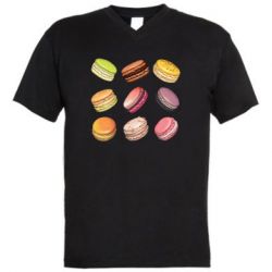 Мужская футболка  с V-образным вырезом Французский макарун - PrintSalon