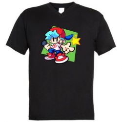 Мужская футболка  с V-образным вырезом Friday Night Funkin Star - PrintSalon